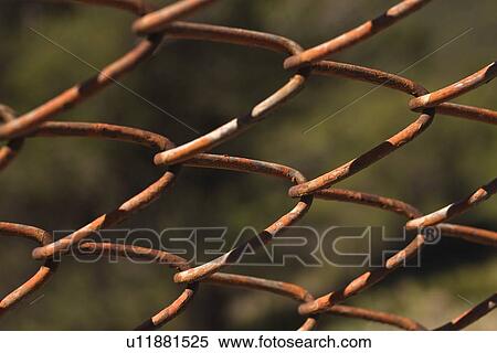 Stock Photography - Rusted chain link fence . Fotosearch