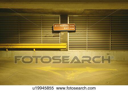Sign inside parkade View Large Photo Image Stock Photography - Sign inside parkade. Fotosearch