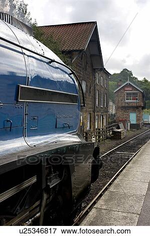 Sir Nigel Gresley steam locomotive, North Yorkshire, England View Large Photo Image Stock Photo - Sir Nigel Gresley steam locomotive, North Yorkshire, England . Fotosearch