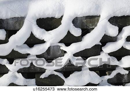 Snow on concrete bricks View Large Photo Image Stock Image - Snow on concrete bricks. Fotosearch