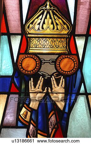 Stained glass window in synagogue View Large Photo Image Stock Image - Stained glass window in synagogue. Fotosearch