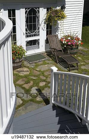 Stairs leading to patio View Large Photo Image Stock Image - Stairs leading to patio. Fotosearch