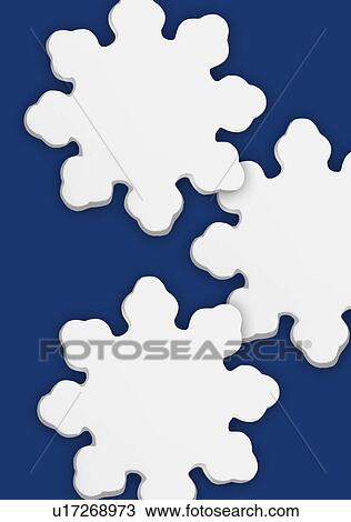 Stock Image - Stylized snowflakes with blue background. Fotosearch