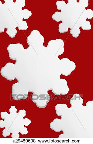 Stock Photo - Stylized snowflakes with red background. Fotosearch