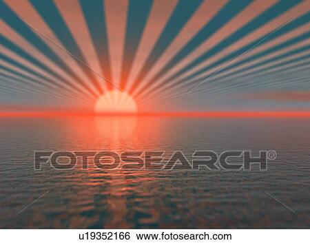 Sunset over water View Large Photo Image Stock Photograph - Sunset over water. Fotosearch