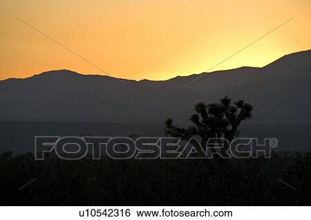 Stock Photograph - Tehachapi Mountains, California, USA; sunset . Fotosearch