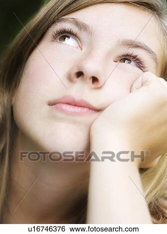 Stock Photograph - Thoughtful woman. Fotosearch