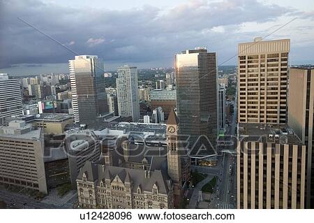 Stock Photograph - Toronto, Ontario, Canada; City view of skyscrapers and Old City Hall. Fotosearch