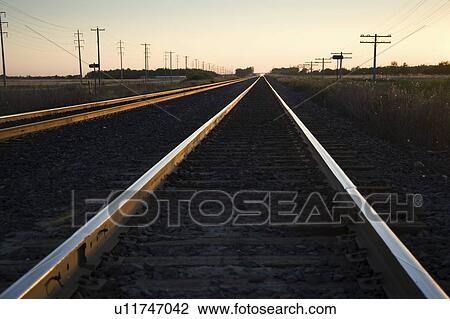Stock Image - Train tracks. Fotosearch