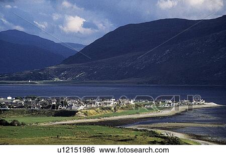 Ullapool, Scottish Highlands, Scotland, United Kingdom; Quaint village and Loch Broom, beneath mountain range View Large Photo Image Stock Photograph - Ullapool, Scottish Highlands, Scotland, United Kingdom; Quaint village and Loch Broom, beneath mountain range. Fotosearch