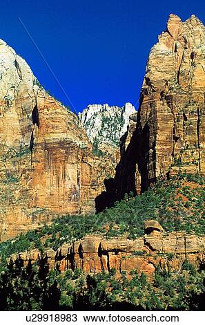 Stock Image - Utah, USA; Rock formations of Navajo sandstone. Fotosearch