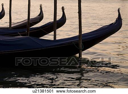 Stock Image - Venice, Italy; Gondolas . Fotosearch