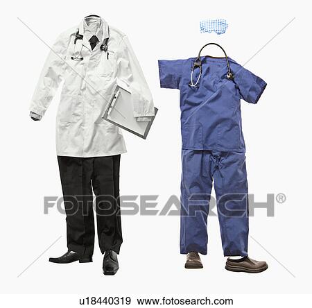 Stock Photo - A doctor and nurse outfit. Fotosearch