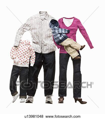 A family made from clothes View Large Photo Image Stock Photo - A family made from clothes. Fotosearch