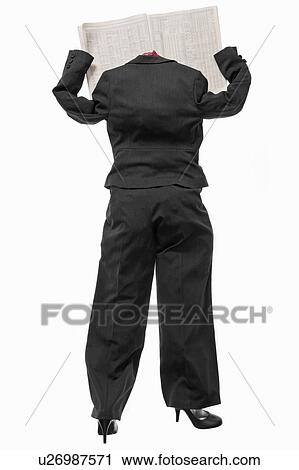 A female business suit with a newspaper View Large Photo Image Stock Image - A female business suit with a newspaper. Fotosearch