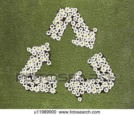 A recycle sign made from flowers View Large Photo Image Stock Image - A recycle sign made from flowers. Fotosearch
