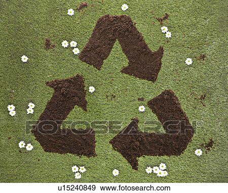 A recycle sign made from soil. View Large Photo Image Stock Photo - A recycle sign made from soil.. Fotosearch