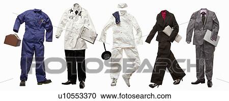 A series of vocational uniforms View Large Photo Image Stock Image - A series of vocational uniforms. Fotosearch