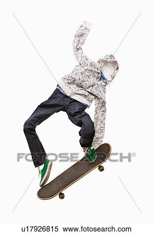 A skateboarder made out of clothing View Large Photo Image Stock Photography - A skateboarder made out of clothing. Fotosearch