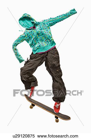 Stock Photography - A skateboarder made out of clothing. Fotosearch