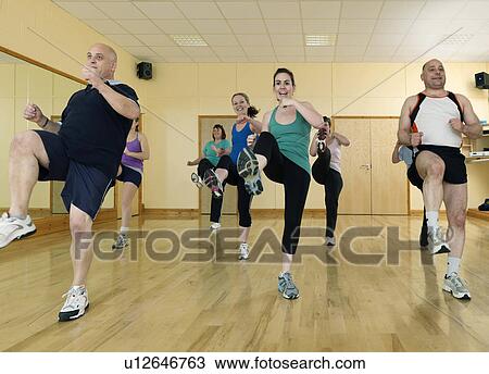 aerobic exercise at gym View Large Photo Image Stock Image - aerobic exercise at gym. Fotosearch
