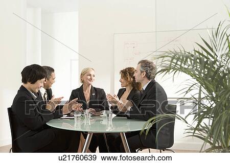 Applause in a business meeting View Large Photo Image Stock Photo - Applause in a business meeting. Fotosearch