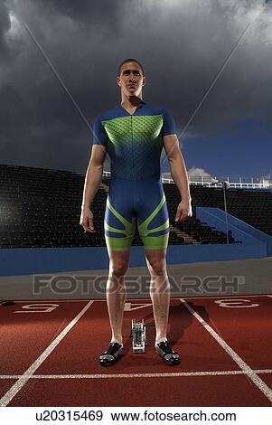athlete standing at start View Large Photo Image Stock Photo - athlete standing at start. Fotosearch