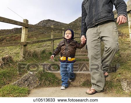 child walking with father on hill path View Large Photo Image Stock Image - child walking with father on hill path. Fotosearch