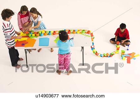 Stock Photo - children doing arts and crafts. Fotosearch