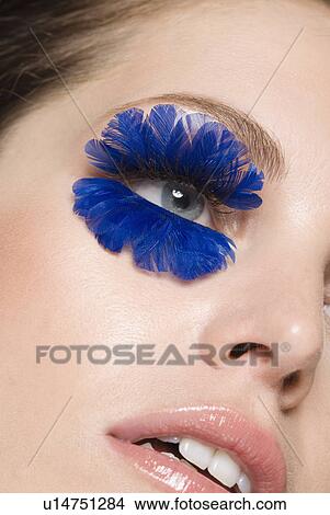 close up of female with false eyelashes View Large Photo Image Picture - close up of female with false eyelashes. Fotosearch
