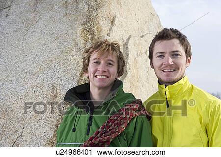 Close up portrait of 2 climbers View Large Photo Image Stock Image - Close up portrait of 2 climbers. Fotosearch