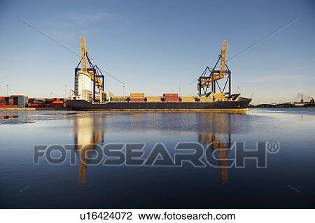 Containers on ship in container port View Large Photo Image Stock Image - Containers on ship in container port. Fotosearch