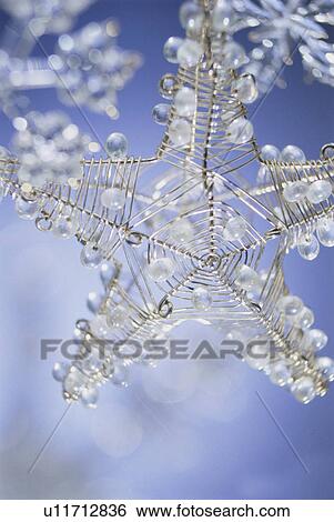Crystal snowflake Christmas ornaments View Large Photo Image Stock Photograph - Crystal snowflake Christmas ornaments. Fotosearch