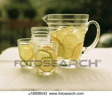 Drink - lemonade jug and glasses View Large Photo Image Stock Image - Drink - lemonade jug and glasses. Fotosearch