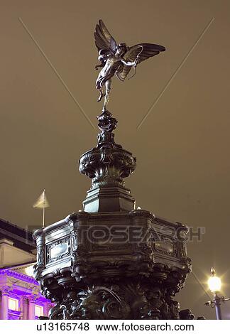 Eros Statue, Piccadilly, London View Large Photo Image Stock Photo - Eros Statue, Piccadilly, London. Fotosearch