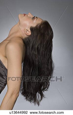 female with hair cascading View Large Photo Image Stock Image - female with hair cascading. Fotosearch