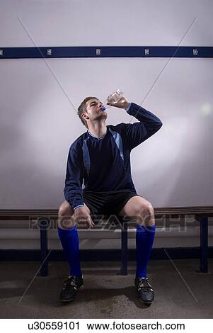 footballer drinking water View Large Photo Image Stock Image - footballer drinking water. Fotosearch
