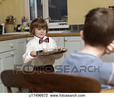girl dressed as waitress View Large Photo Image Stock Image - girl dressed as waitress. Fotosearch