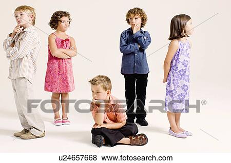 kids in thinking poses View Large Photo Image Stock Photo - kids in thinking poses. Fotosearch
