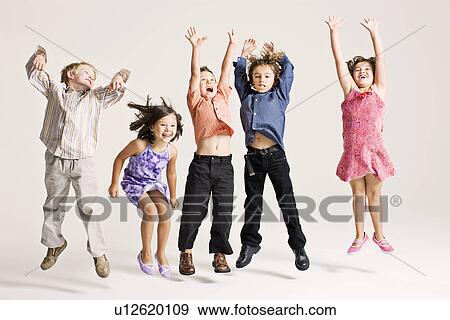 Stock Photo - kids jumping. Fotosearch