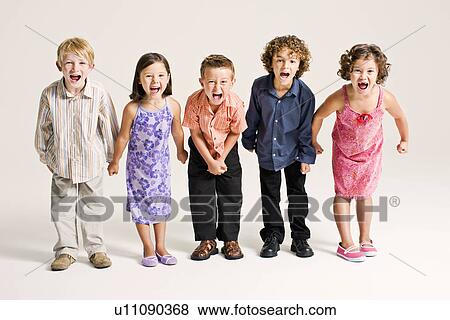 Stock Photo - kids shouting. Fotosearch