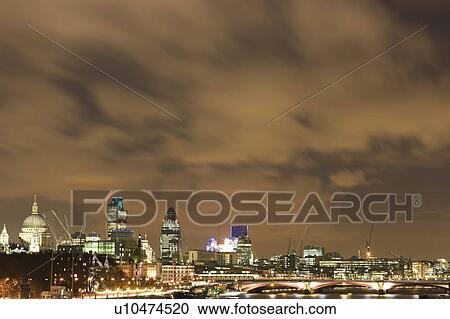 Stock Image - London financial district skyline. Fotosearch