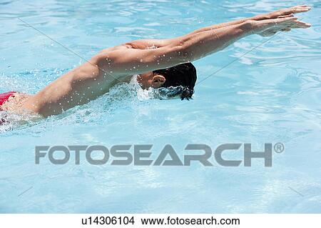 Man Swimming Butterfly Stroke View Large Photo Image Picture - Man Swimming Butterfly Stroke. Fotosearch