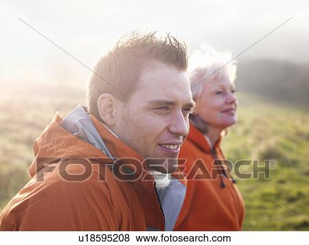 man & woman hiking View Large Photo Image Stock Photo - man & woman hiking. Fotosearch