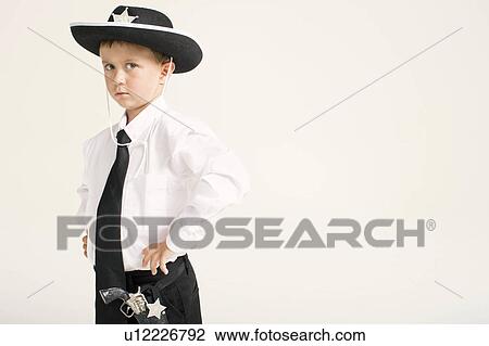 party boy dressed as sheriff View Large Photo Image Stock Image - party boy dressed as sheriff. Fotosearch