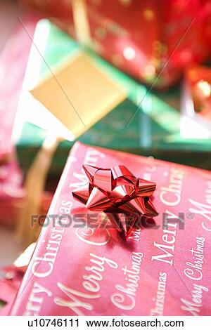 Stock Image - Pile of Christmas presents. Fotosearch