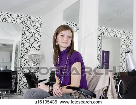Portrait female hairdresser View Large Photo Image Stock Photograph - Portrait female hairdresser. Fotosearch
