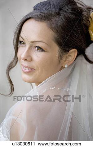Portrait of a smiling bride. View Large Photo Image Stock Image - Portrait of a smiling bride.. Fotosearch