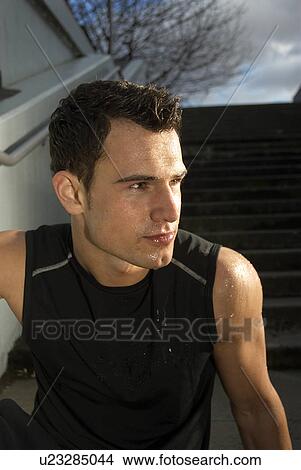 portrait of sweaty man View Large Photo Image Picture - portrait of sweaty man. Fotosearch