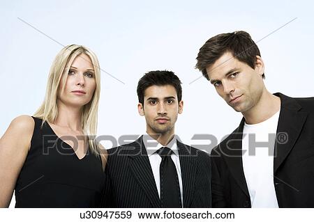 Portrait of three business persons. View Large Photo Image Stock Photo - Portrait of three business persons.. Fotosearch